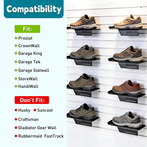 LYYUWE Slatwall Shelf for Retail Display, Heavy Duty Metal Display Shelf with Non Slip Pad for Shoes, Sneakers, Hats