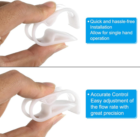 PATIKIL Plastic Tube Tubing Clamps, 12Pcs 3/8" - 5/8" Tube OD Adjustable Hose Clamp Clip for Laboratory Pinch Valve,