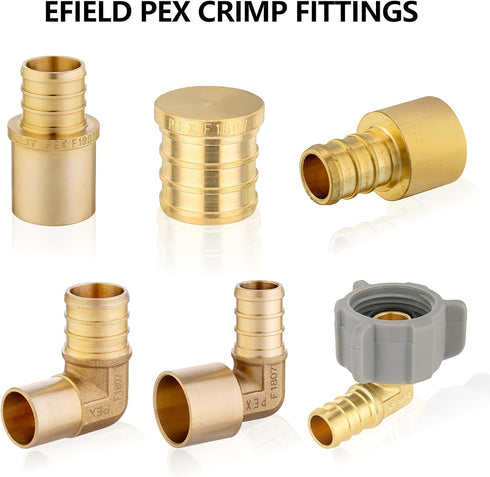 EFIELD Pex 1/2" Pex x 1/2" Female NPT Swivel Adapter, Pack of 2