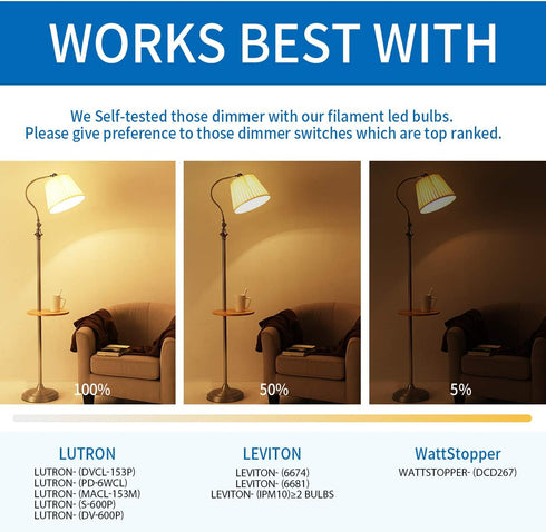 B11 Bulb Bulb E26 Dimmable Bulbs 2700K 4.5W (60W Lightbulbs, 6 Pack ANWIO Flame Tip Clear Candle Light Indoor LED