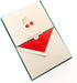 Set, 10 11 5.25" 3.8" Graphique Cherries Designer Cards Luxe Collection, Gold Foil Embossed Stationery Boxed Blank