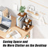 Gannyfer Wood Desktop Shelf, Freestanding Small Bookshelf Desk Hutch, 3 Tier Storage Display Rack for Books, Plants,