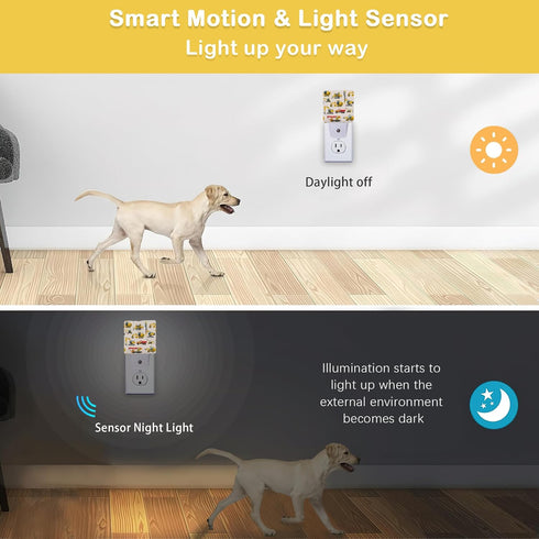 ENUIEO Tractor Night Light, Construction Machines Night Lights Plug Into Wall with Dusk To Dawn Sensor Wall Lamp
