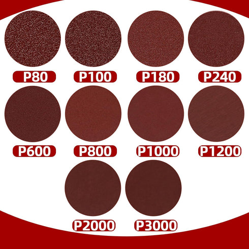 Uenhoy 100 3 Inch 80-3000 Pcs Sanding Discs Kit, Grit Hook & Loop Sanding Disc, Quick Change Sandpaper Orbital Sander