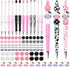Whaline 12 Sets Cow Print Beadable Pens, DIY Pens with Milk Cow Shaped Beads for Students Office Gifts