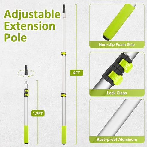 HOUIT Set, House Paint Roller Kit with Extension Pole, Home Wall Painting Supplies with Paint Brush, Paint Tray