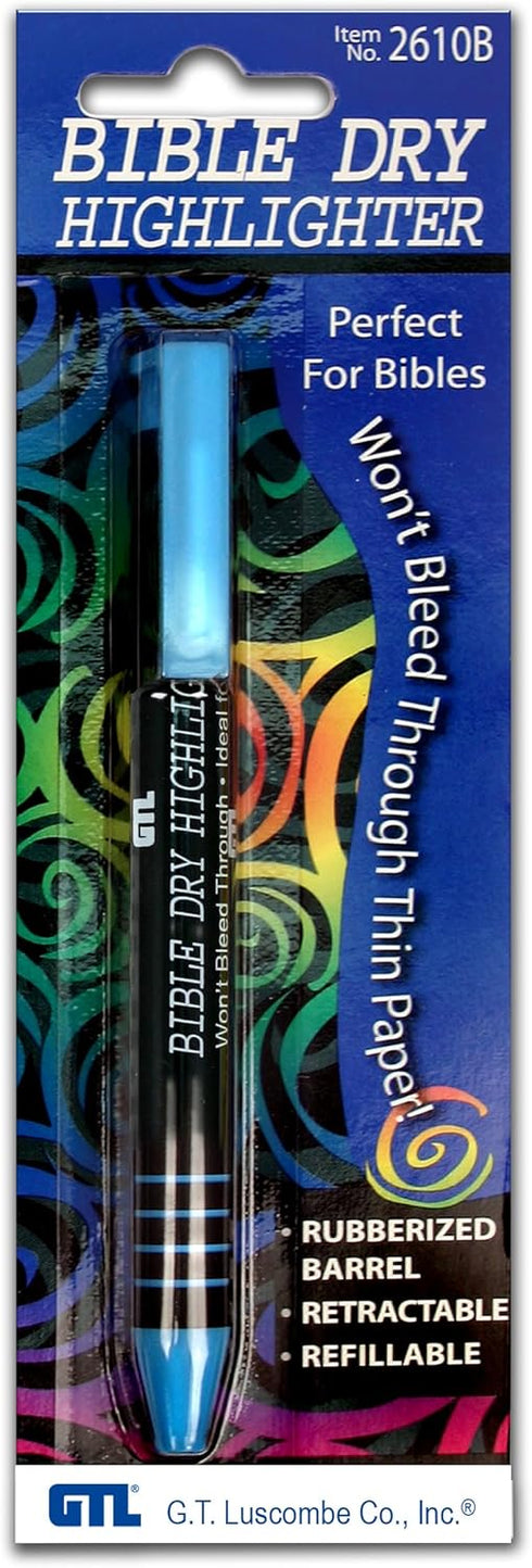 G T Luscombe Bible Dry Highlighter - Blue Carded