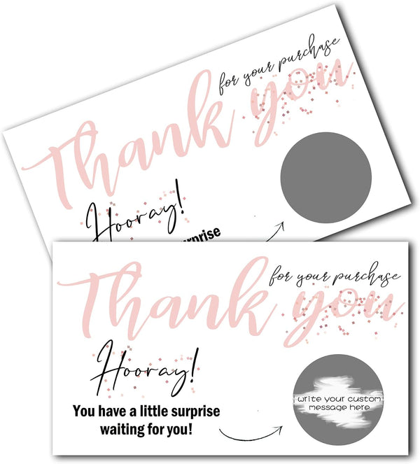Thank You For Your Purchase Scratch Off Cards - Blank Gift Certificate