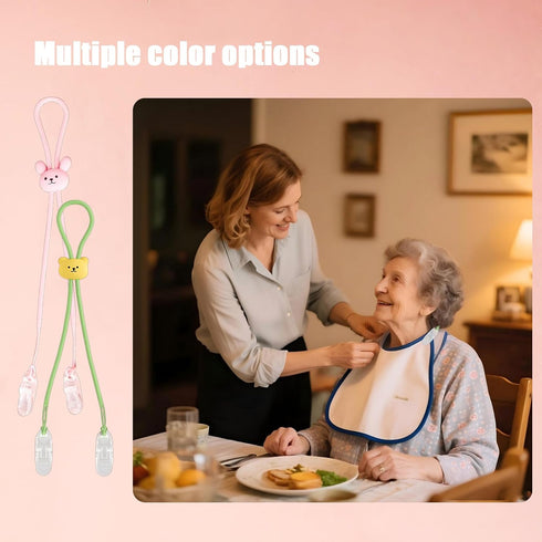 Vilbocr 4Pcs Bib Holder Dental Napkin Clip,Portable Silicone Dentist Clips Napkin Chains Bib Handy for Holding a Bib
