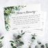Pack 50 4" 6" Lush Greenery Share A Memory Card / Beautiful Memorial Event Floral Note Cards / x Flat Celebration