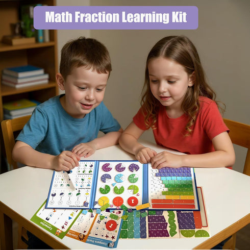 Yikorqu 164CPS Magnetic Fraction Demonstration Book Magnetic Fraction Learning Tiles Montessori Manipulatives