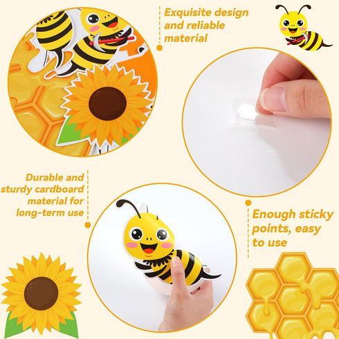 Bee Theme Birthday Bulletin Board Set with Cutouts, Supplies for Classroom, Blackboard, and School Decor