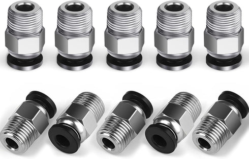 StLiSuYmx 10PCS Premium PC4-M10 Pneumatic Quick Connector Fittings, Bowden Tube Coupler Male Straight