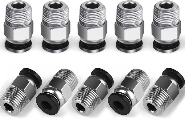 StLiSuYmx 10PCS Premium PC4-M10 Pneumatic Quick Connector Fittings, Bowden Tube Coupler Male Straight