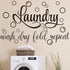 Zonon Bubble Quote Stickers Laundry Room Sign Decals, Wash Dry Fold Repeat Wall Signs, Funny Home Decorations (19.7 x