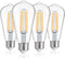 FLSNT Dusk to Dawn Outdoor Sensor ST19 LED Light Bulb, 7W (60W Equivalent), 800LM Vintage Filament, 4 Pack