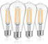 FLSNT Dusk to Dawn Outdoor Sensor ST19 LED Light Bulb, 7W (60W Equivalent), 800LM Vintage Filament, 4 Pack