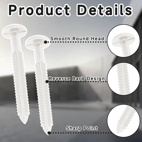 GeekNi 60Pcs 3 Inch Vinyl Shutter Fasteners Strongest Plastic Shutter Screws Window Shutters Hardware Exterior Spikes