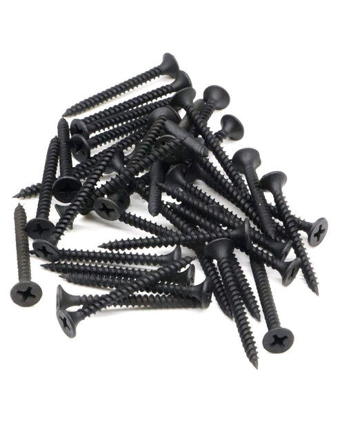 100pcs #6 x 1-3/4" Flat Head Phillips Drywall Screws, Carbon Steel 1022A, Black Phosphate