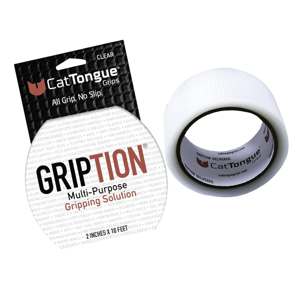 CATTONGUE GRIPS Non-Abrasive Grip Tape Wrap, 2” Thick Heavy-Duty Waterproof Anti-Slip Tape for Tools, Gym Equipment
