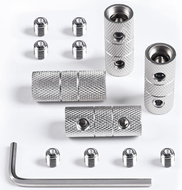 4 Gauge Wire Connectors, Nickel Plated Brass Splice Connectors, 4 Gauge Battery Cable Connector, 4 Packs