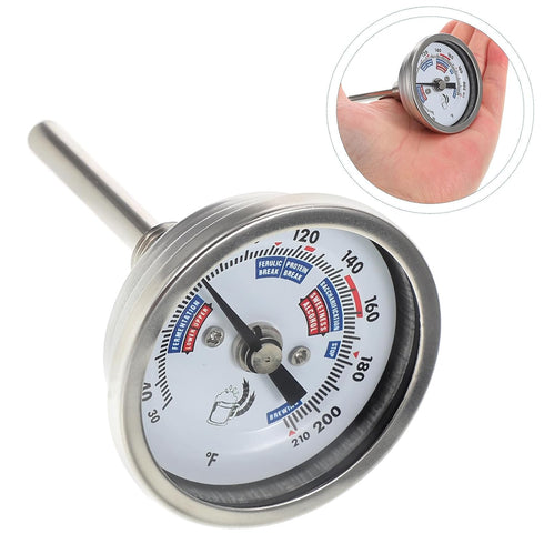 2-inch Totority High Precision Stainless Steel Dual-Metal Dial Wine Thermometer Corrosion-Resistant for Brewing Process