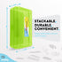 Enday Green Pencil Box, Plastic Pencil Case, Multipurpose Storage Utility Box Organizer with Snap Closure for Home and