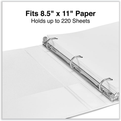 Universal UNV20742 11 in. x 8.5 in. 1 in. Capacity Slant D-Ring View Binder - White