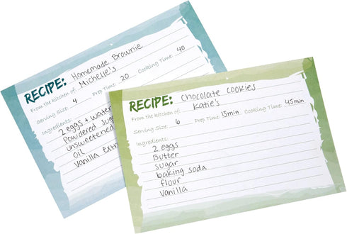 Juvale Double-Sided Recipe Cards, Watercolor Design, 60-Pack for Cooking Organization
