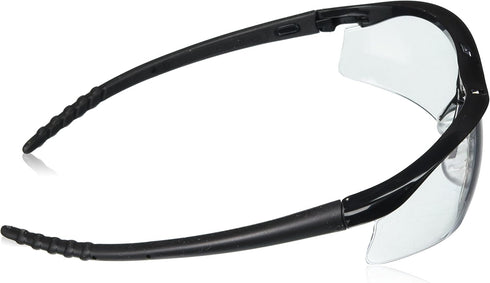 MCR Safety DL110 Dallas Safety Glasses, Polished Black Frame with Clear Lens