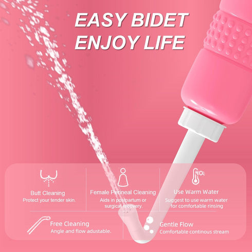 AQUAMASTER 2PCS- 650ml 22oz Big Portable Bidet Peri Bottle for Postpartum Essentials, Feminine Care Perineal Wash