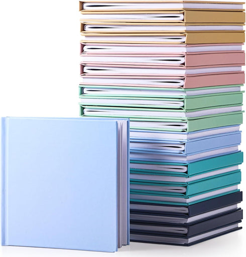 Ireer 24 Pcs Colorful Hardcover Blank Book Bulk, 5 x 5 Inch, 72 Pages, Sketchbooks for Kids to Write Stories