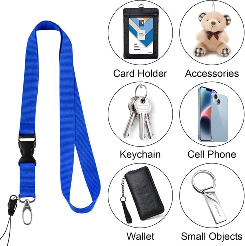 Wisdompro Office Lanyard, 3 Pack - 23 inch Quick Release Neck Strap with Detachable Buckle for Keys, ID Badges, Cell