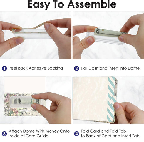 Set 6 Big Dot of Happiness World Awaits - DIY Assorted Travel Themed Party Cash Holder Gift - Funny Money Cards