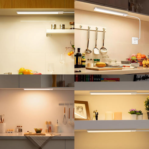16 Inch 3000K/4000K/6000K Counter Dimmable Closet, (2 Pack) Hand Wave Under Cabinet Lights, Ultra Bright Under