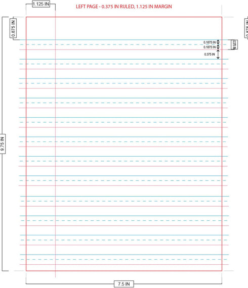 School Smart Skip-A-Line Composition Books, Grade 3, 50 Sheets, Red
