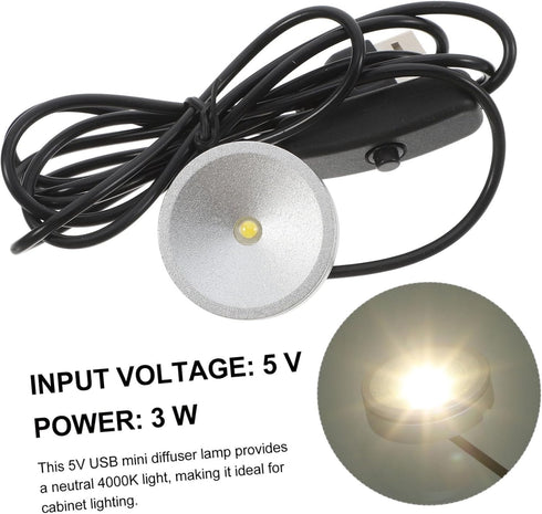 3w Closets OSALADI Led Diffuser Lamp USB-Powered Soft Lighting for Cabinets and Desks Versatile Portable Design Angle