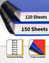 SUNEE 5 Subject Notebook College Ruled - 300 Pages, 8.2"x10.8", 5 Pocket Colored Dividers, 3-Hole Punched Paper, Blue by SUNEE