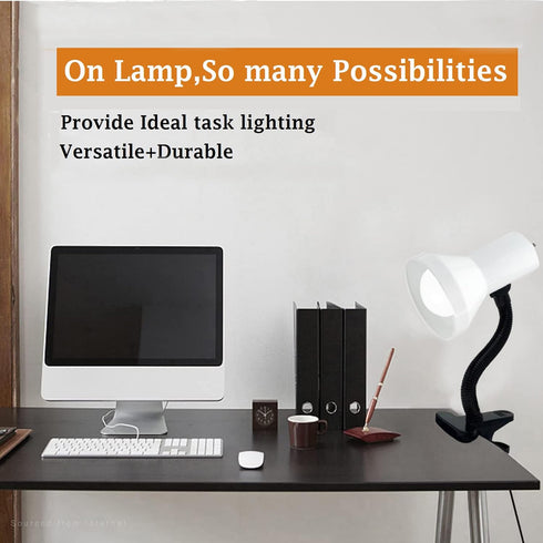 Xtricity LED Clip on Desk Lamp with 360° Flexible Gooseneck, Reading Light for Bed Headboard, 6W A19 Bulb Included