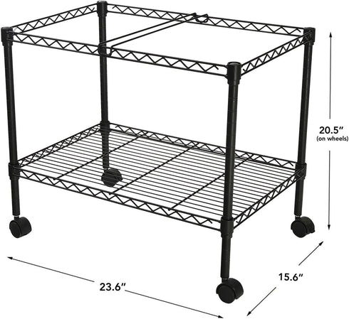 Finnhomy Premium 1-Tier Metal Rolling File Cart for Letter and Legal Size Folders, Black