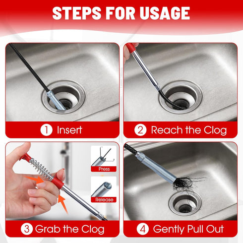 Flexible Grabber Claw Pick Up Reacher Tool, 63 Inch Bendable Hose Pickup Tool for Drain Snake Hair Clog Remover