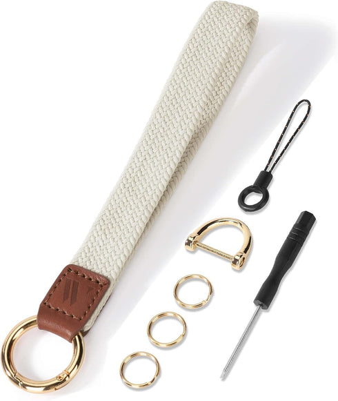 Stretchy Keychain Wristlet, Cute Lanyard Strap for Car Keys with D Ring for Women and Men