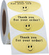 Hybsk 50mmx30mm Oval Gold Metallic Foil Thank You for Your Order Retail Mailing Stickers, 500 Labels