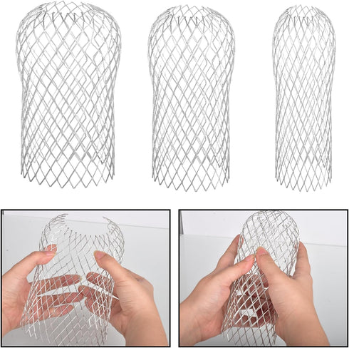 Gutter Guard 8 Pack, Adjustable Aluminum Leaf Filter Strainer 3.5 Inch Gutter Downspout Guard Preventing Blockage