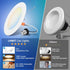 6inch, 5CCT Dimmable E26 2 Pack LVWIT LED Recessed Light Can Lighting with White Cover, Color Selectable Downlight