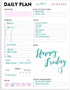 Daily Planner Notepad, Tear-Off Daily Planning Pad with To Do Lists, Schedule, 50 Undated Sheets, 8.5 x 11 in