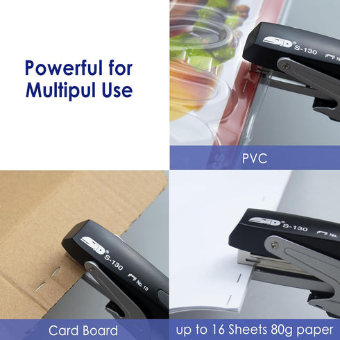 Handheld Plier Stapler, Sturdy Metal Hand Stapler for Office, School, Home, Only for NO.10 Staples, Black, 2024 Gifts