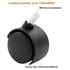 4pcs 1.5 Inch Swivel Caster Wheels, Black Nylon M8 Threaded Stem, Heavy Duty Replacement for Furniture