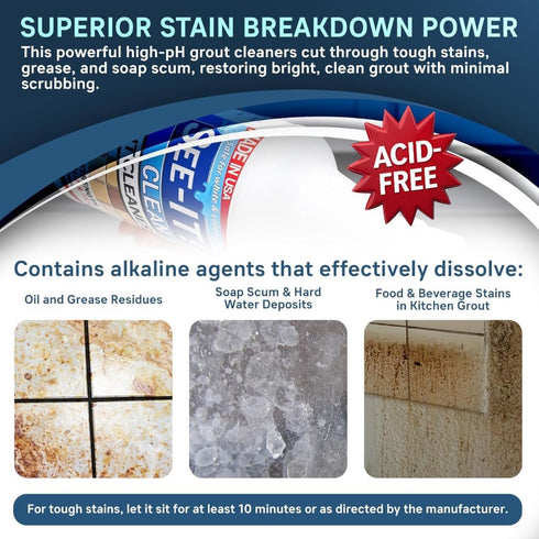 32 oz. SEE-IT! Grout & Tile Deep Cleaner Brightener & Heavy-Duty Stain Remover Acid-Free Safe for Ceramic, Porcelain