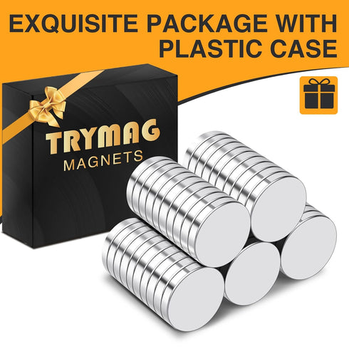 TRYMAG Small Magnets 300Pcs, 8x2mm Tiny Strong Neodymium Disc Magnets for Whiteboard, Fridge, Office, Crafts